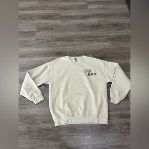 Zach Bryan Graphic Sweatshirt Large Tan Gildan Lyric Crewneck